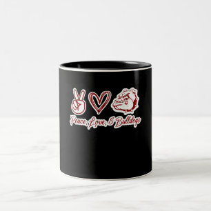 Caneca De Café Em Dois Tons Amantes de Buldogue Proprietário do Bulldog Peac