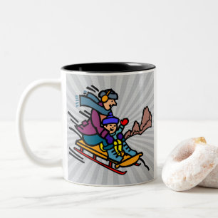 Caneca De Café Em Dois Tons Amantes de esqui   estância de esqui   esportes de