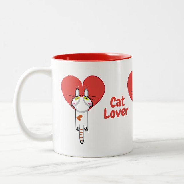 Caneca De Café Em Dois Tons Amantes de los gatitos (Esquerda)