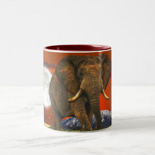 Caneca De Café Em Dois Tons Amantes dos animais selvagens cinco grandes de