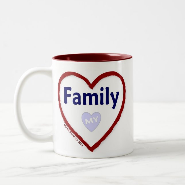 Caneca De Café Em Dois Tons Amar Minha Família (Esquerda)
