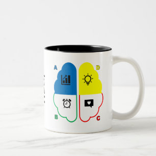 Caneca De Café Em Dois Tons Amarelo Azul HBDI