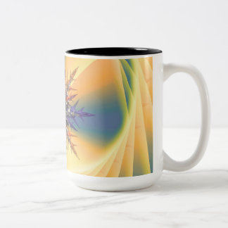 Caneca De Café Em Dois Tons Amarelo e Dimond Flower Moderno