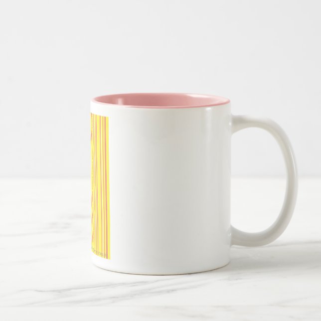 Caneca De Café Em Dois Tons Amarelo fino das listras (Direita)