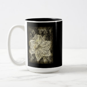 Caneca De Café Em Dois Tons Amaryllis Antiga Time SketDia de as mães