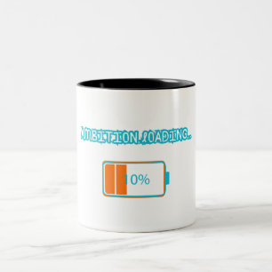 Caneca De Café Em Dois Tons Ambição Carregando… 10%   Bateria Motivacional Bai