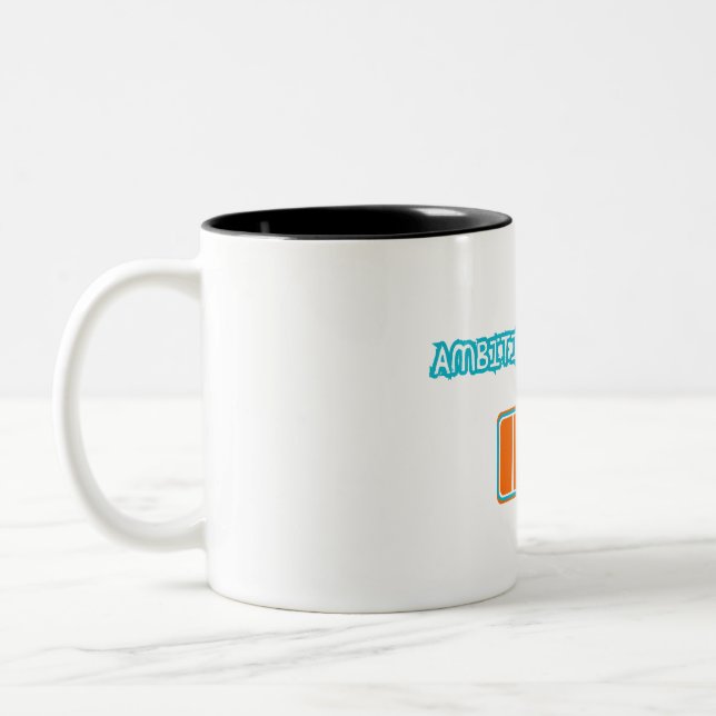 Caneca De Café Em Dois Tons Ambition Loading… 10% | Motivational Battery Low F (Esquerda)