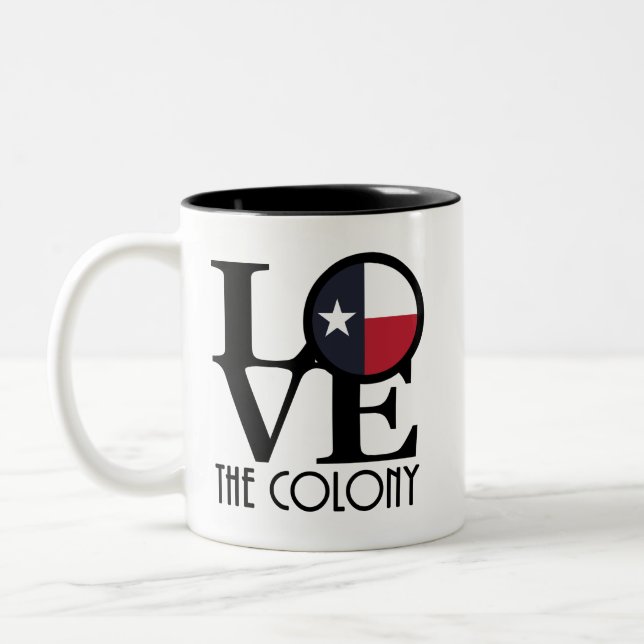 Caneca De Café Em Dois Tons AME A Colônia Texas (Esquerda)