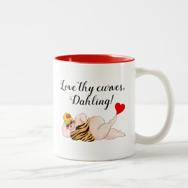 Caneca De Café Em Dois Tons "Ame As Suas Curvas" (Direita)