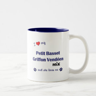Caneca De Café Em Dois Tons Ame minha pequeno mistura de Griffon Vendeen do