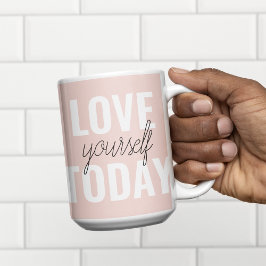 Caneca De Café Em Dois Tons Ame-Se Positivamente Hoje, Passo A Par