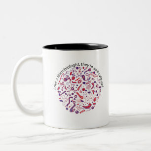 Caneca De Café Em Dois Tons Ame um microbiologista