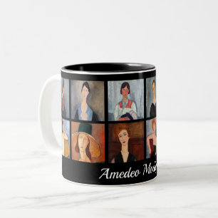 Caneca De Café Em Dois Tons Amedeo Modigliani - Colagem de Obras-Domésticas