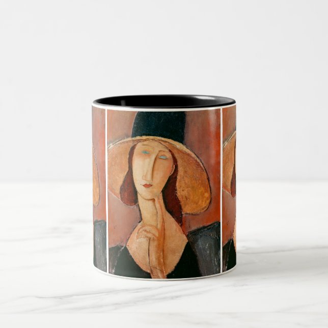 Caneca De Café Em Dois Tons Amedeo Modigliani - Jeanne Hebuterne em Grande Cha (Centro)