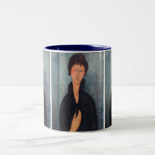 Caneca De Café Em Dois Tons Amedeo Modigliani - Mulher com Olhos Azuis
