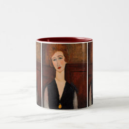 Caneca De Café Em Dois Tons Amedeo Modigliani - Retrato de uma Mulher