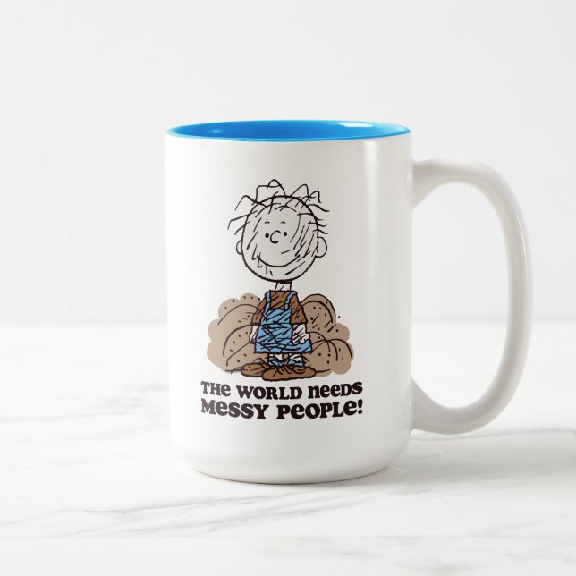 Caneca De Café Em Dois Tons Amendoins | Pigrem O Mundo Precisa De Pessoas Mens (Direita)
