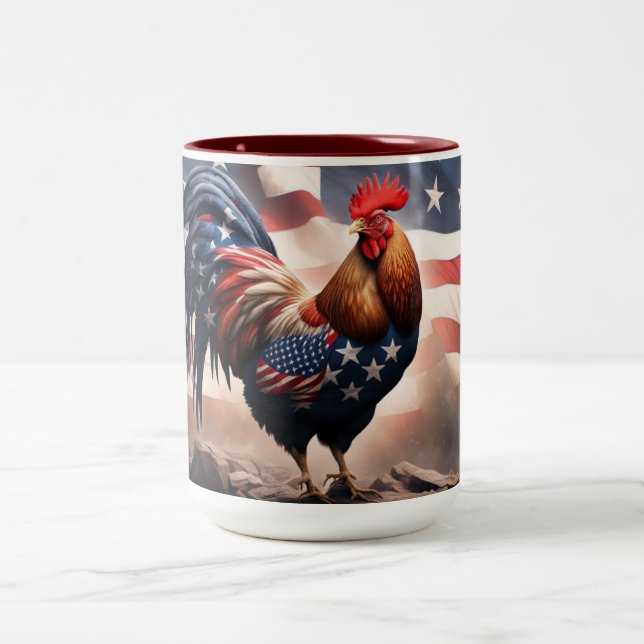 Caneca De Café Em Dois Tons Amercian Rooster (Centro)