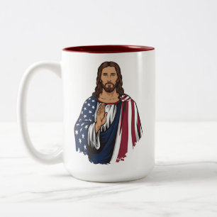 Caneca De Café Em Dois Tons América deus abençoe
