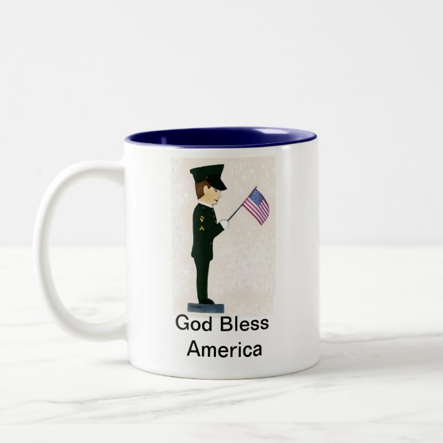 Caneca De Café Em Dois Tons América Deus abençoe de Cavalaria de 1rua (Esquerda)