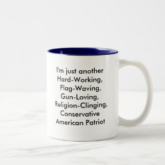 Caneca De Café Em Dois Tons american-flag-2a, eu apenas anotherHard-Estou