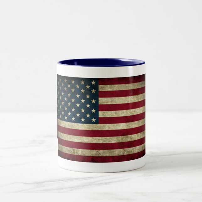 Caneca De Café Em Dois Tons American Flag Mug (Centro)