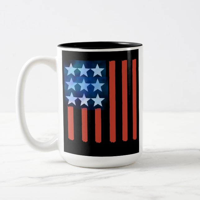 Caneca De Café Em Dois Tons American Flag Mug (Esquerda)