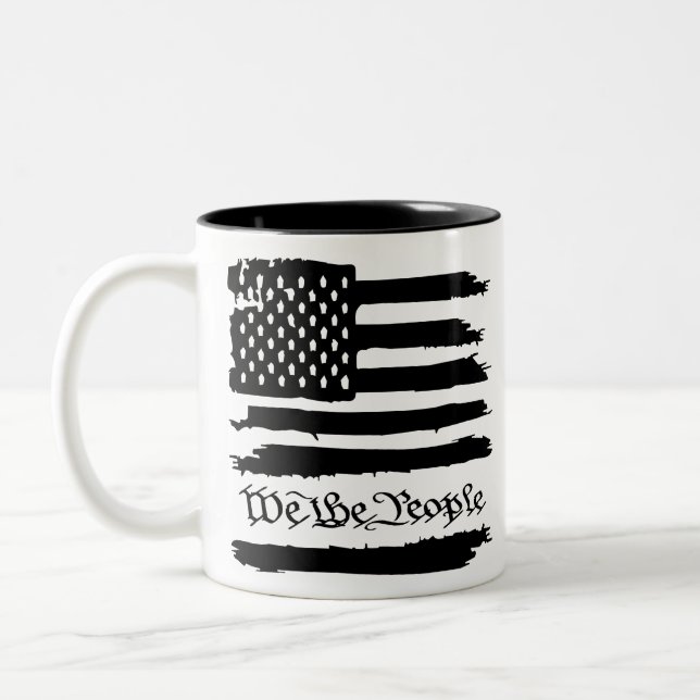 Caneca De Café Em Dois Tons American Flag We The Pessoas (Esquerda)