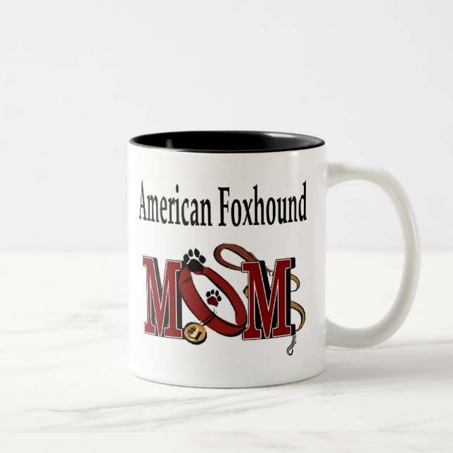 Caneca De Café Em Dois Tons American Foxhound Mãe Mug (Direita)
