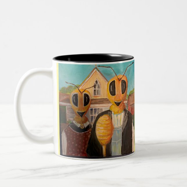 Caneca De Café Em Dois Tons American Gothic, Bee Sty.e (Esquerda)