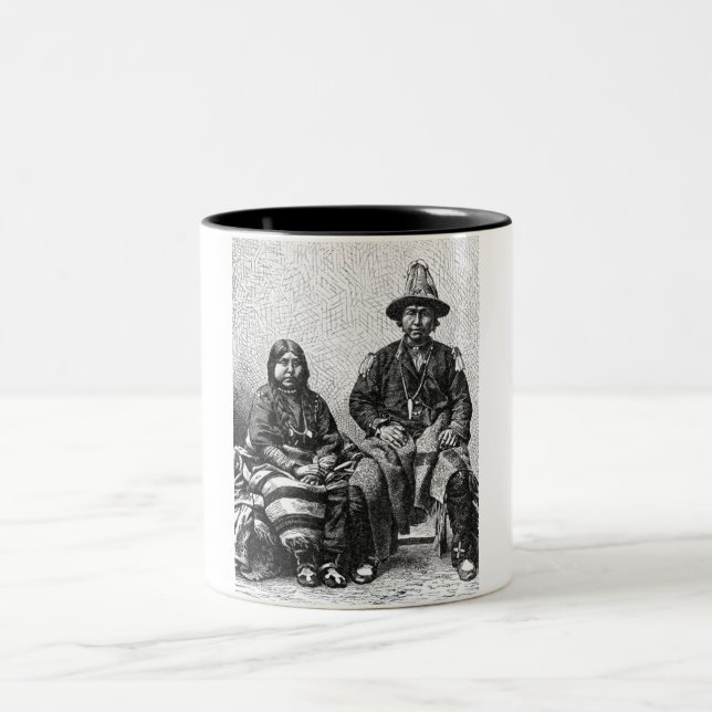 Caneca De Café Em Dois Tons American Indian Mug (Centro)