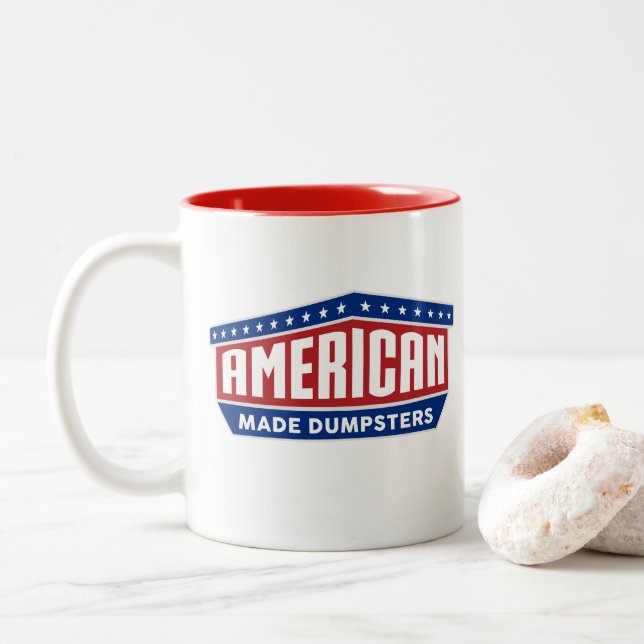 Caneca De Café Em Dois Tons American Made Dumpsters Mug (Dois Tons) (Com Donut)
