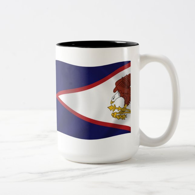 Caneca De Café Em Dois Tons American Samoa Flag Mug (Direita)