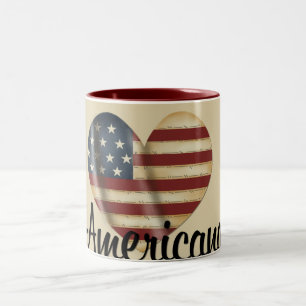 Caneca De Café Em Dois Tons Americana Coração