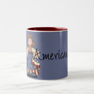 Caneca De Café Em Dois Tons Americana Girl