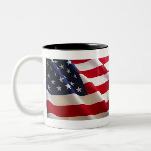 Caneca De Café Em Dois Tons Americano-bandeira