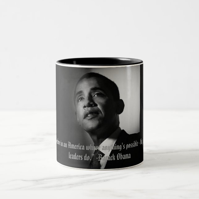 Caneca De Café Em Dois Tons Americanos de Barack Obama os "… ainda acreditam (Centro)