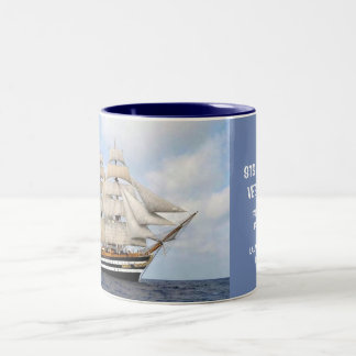 Caneca De Café Em Dois Tons Amerigo Vespucci, navio de altura Marinho italiano