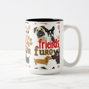 Caneca De Café Em Dois Tons Amigos Cães Futuros Cachorros