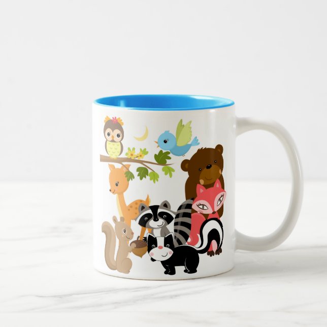 Caneca De Café Em Dois Tons Amigos da floresta (Direita)