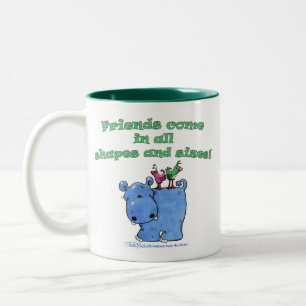Caneca De Café Em Dois Tons Amigos do hipopótamo e do pássaro