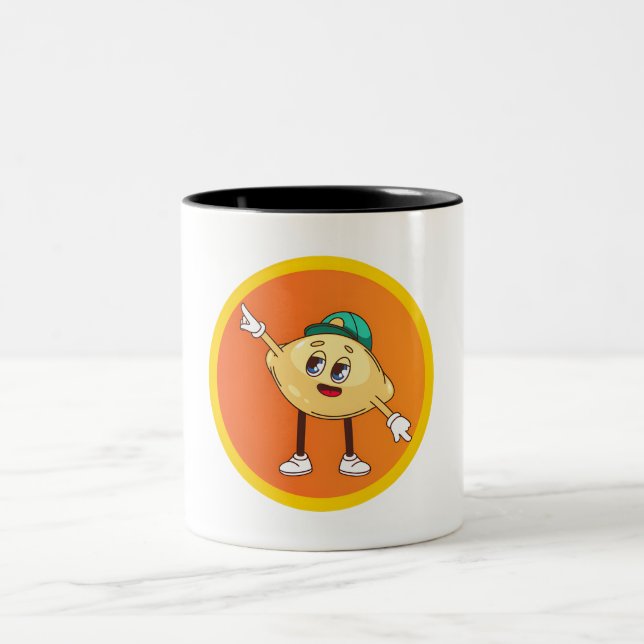 Caneca De Café Em Dois Tons Amigos Frutas (Centro)