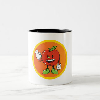 Caneca De Café Em Dois Tons Amigos Frutas