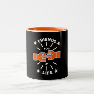 Caneca De Café Em Dois Tons Amigos Para A Vida
