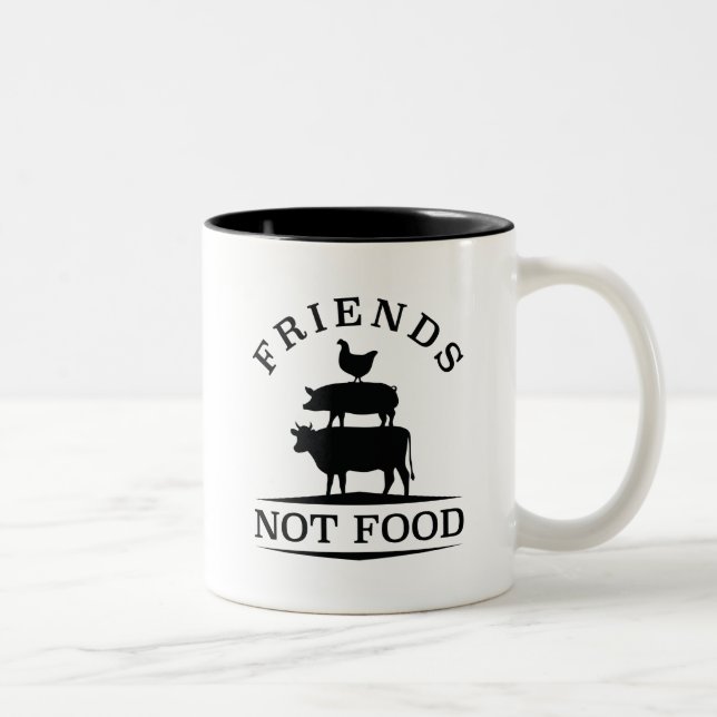 Caneca De Café Em Dois Tons Amigos sem Comida (Direita)
