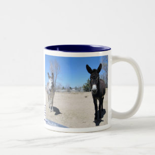Caneca De Café Em Dois Tons Amizade bonito dos Burros