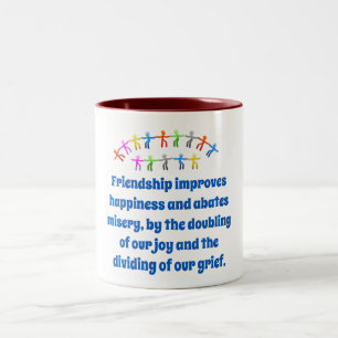 Caneca De Café Em Dois Tons Amizade Consiste Em Esquecer - Amizade Quo