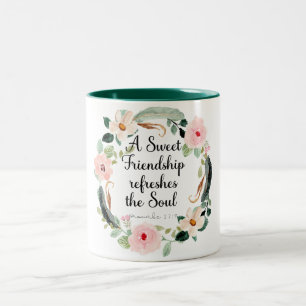 Caneca De Café Em Dois Tons Amizade doce refresca a alma