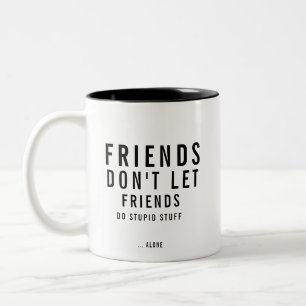 Caneca De Café Em Dois Tons Amizade Engraçado de Texto Personalizado