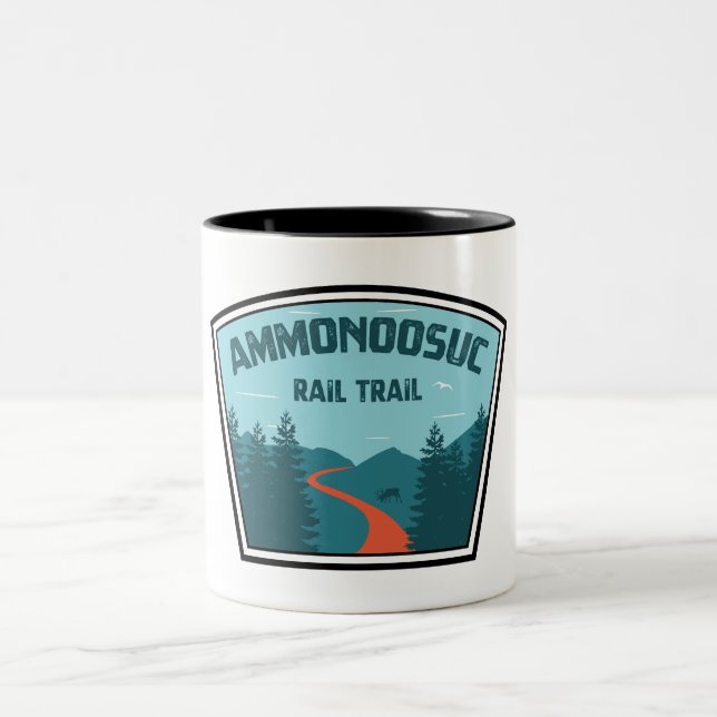 Caneca De Café Em Dois Tons Ammonoossus Rail Trail New Hampshire (Centro)